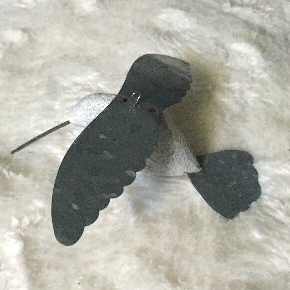 Five Handmade Steel and Wood Hummingbird Christmas Hanging Ornaments - Picture 9 of 12